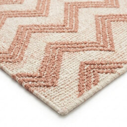 Recycled Pet Terracotta Chevron Indoor Outdoor Rug Uv Resistant Geometric Flatweave Area Mat For Patio & Deck - thumbnail 3