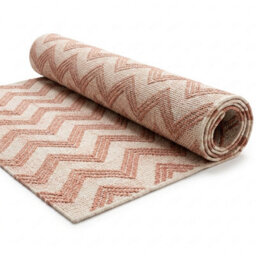Recycled Pet Terracotta Chevron Indoor Outdoor Rug Uv Resistant Geometric Flatweave Area Mat For Patio & Deck - thumbnail 2