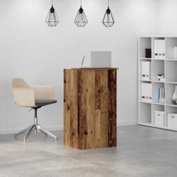 Berkfield Durable Reception Desk Old Wood 55X50X103.5 Cm Engineered Wood - thumbnail 3