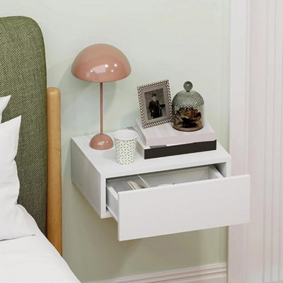 Floating Bedside Table Wall Mounted Drawer Nightstand Bedroom Storage - image 1