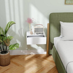 Floating Bedside Table Wall Mounted Drawer Nightstand Bedroom Storage - thumbnail 5