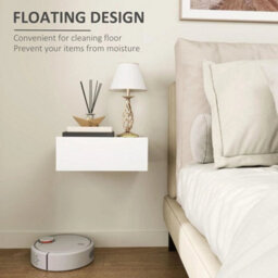 Floating Bedside Table Wall Mounted Drawer Nightstand Bedroom Storage - thumbnail 3