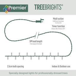 Multi-Action 1500 Multicolour Treebrights Led String Lights With Timer Function Green Cable - thumbnail 5