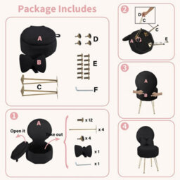 Black Dressing Table Chair With Storage, Vanity Stool With Foldable Backrest - thumbnail 2