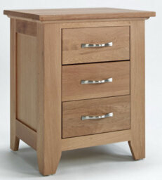 Hallowood Furniture Camberley Oak 3 Drawer Bedside Table - thumbnail 1