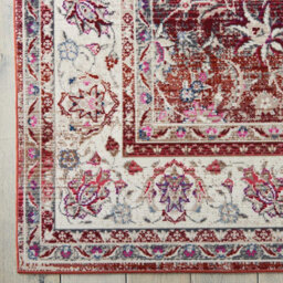 Red Luxurious Traditional Persian Easy To Clean Floral Rug For Dining Room-61 X 173Cm (Runner) - thumbnail 2