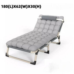 Double Grey Reclining Sun Lounger Garden Folding Chair Bed Recliner Beach Camping - thumbnail 5
