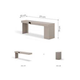 Arte Woow Desk With Storage Container 211Cm Right Door - Organised Family Desk For Modern Living - thumbnail 3