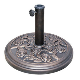 Gardenkraft 16860 Heavy Duty Resin Parasol Base With Rose Pattern - thumbnail 1