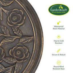 Gardenkraft 16860 Heavy Duty Resin Parasol Base With Rose Pattern - thumbnail 6