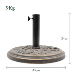 Gardenkraft 16860 Heavy Duty Resin Parasol Base With Rose Pattern - thumbnail 2
