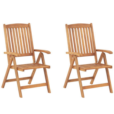 Beliani Set Of 2 Garden Chairs Java Acacia Wood Light Brown - image 1