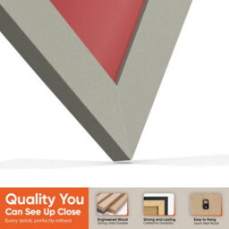 "16X16"" Light Grey Modern Vinyl Record Frame With Crimson Mount For 12 Inch Lp Disc - Ak Frames" - thumbnail 3