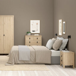 Furniture To Go Barcelona Bedside Table 2 Drawers In Jackson Hickory Oak - thumbnail 6