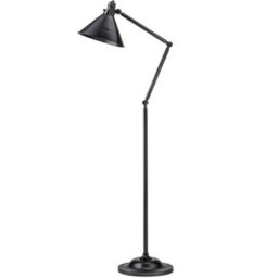 Elegant Old Bronze Led Floor Lamp With Moveable Jointed Stem And Cone Shade - thumbnail 2
