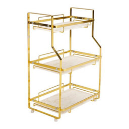 3-Tier Metal & Plastic Vanity Tray Rack - thumbnail 3