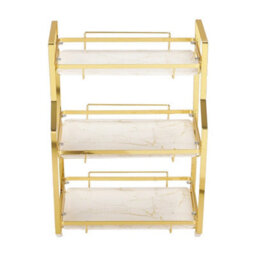 3-Tier Metal & Plastic Vanity Tray Rack - thumbnail 1