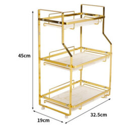 3-Tier Metal & Plastic Vanity Tray Rack - thumbnail 2