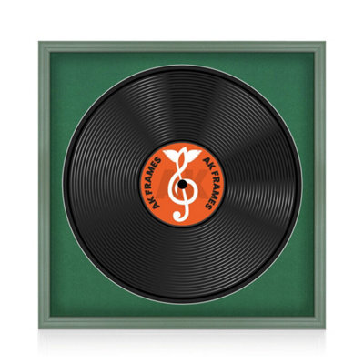 "16X16"" Green Classic Vinyl Record Frame With Emerald Mount For 12 Inch Lp Disc - Ak Frames" - image 1