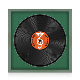 "16X16"" Green Classic Vinyl Record Frame With Emerald Mount For 12 Inch Lp Disc - Ak Frames" - thumbnail 1