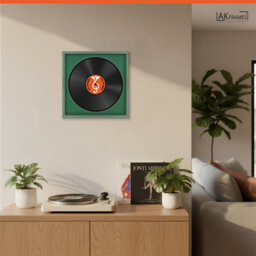 "16X16"" Green Classic Vinyl Record Frame With Emerald Mount For 12 Inch Lp Disc - Ak Frames" - thumbnail 5