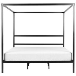 Beliani Four Poster Bed Metal Lestards 180 X 200 Cm (Eu Super King) Black - thumbnail 4