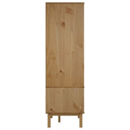 Vidaxl Wardrobe Otta Brown And Grey 76.5X53X172 Cm Solid Wood Pine Wardrobes - thumbnail 5