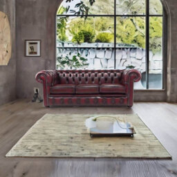 Chesterfield 3 Seater Antique Oxblood Red Leather Sofa In Classic Style - thumbnail 2