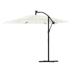 Walplus Garden Parasol With Steel Pole White 269X269X235 Cm - thumbnail 5