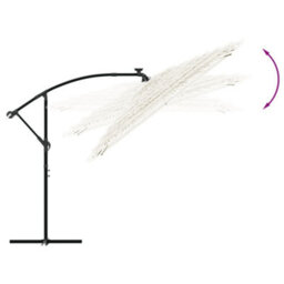 Walplus Garden Parasol With Steel Pole White 269X269X235 Cm - thumbnail 7