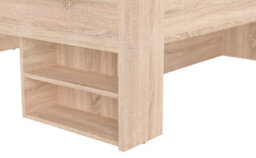 Impact Furniture King Size Bed Frame Shelves Storage Headboard Sonoma Oak 160Cm Euro Slats Nepo - thumbnail 5
