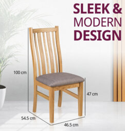 Hallowood Furniture Waverly Solid Oak Dining Chair In Pair - Steel Grey - thumbnail 3