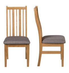 Hallowood Furniture Waverly Solid Oak Dining Chair In Pair - Steel Grey - thumbnail 8