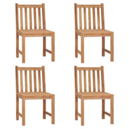 Berkfield Garden Chairs 4 Pcs Solid Teak Wood - thumbnail 1