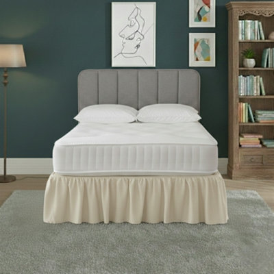 Base Valance Polycotton Sheet For Divan Beds Easy Care Bed Base Cover Cream - image 1
