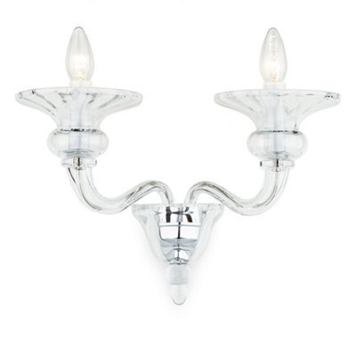 Luminosa Lighting Luminosa Zagreb Clear Glass Candle Wall Lamp