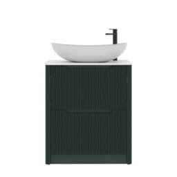 Royal Bathrooms Avenza 800mm Deep Moss Green Floor Standing Countertop Bathroom Vanity Unit 2 Drawer With Cesar Basin - thumbnail 6