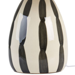 Beliani Luma Home Table Lamp Beige And Black Ceramic 41 Cm With White Cone Shade - thumbnail 5