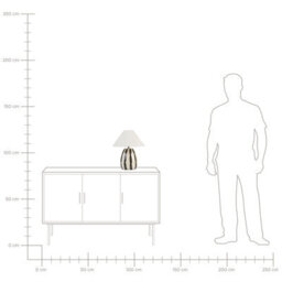 Beliani Luma Home Table Lamp Beige And Black Ceramic 41 Cm With White Cone Shade - thumbnail 8