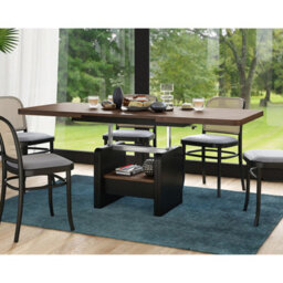 Heze Furniture Lotta 2 In 1 Extending Coffee / Dining Table 120-180Cm - Brown Oak / Black - thumbnail 3