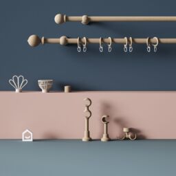 GoodHome Symi Natural Oak Effect Ash Curtain Pole Bracket Medium - thumbnail 4