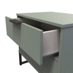 Tamworth Double 2 Drawer Bedside Cabinet In Reed Green (Ready Assembled) - thumbnail 5