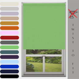 Caecus Blinds Mtm Blinds Outlet No Drill Blackout Roller Blind Lime Green 120Cm - thumbnail 1
