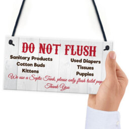 Red Ocean Toilet Instructions Warning Sign - thumbnail 6