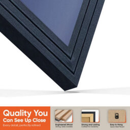 "AK Frames 25X17"" Black Step Vinyl Record Frame With Blue Mount For 12 Inch Lp Cover & Disc - Overlapped Design" - thumbnail 3