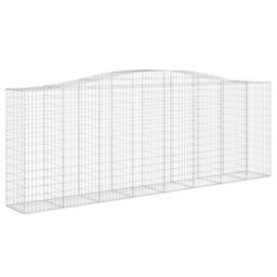 Berkfield Durable Arched Gabion Baskets 7 Pcs 400X50X140/160 Cm Galvanised Iron - thumbnail 3