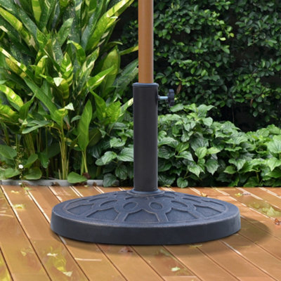 Outsunny 13Kg Garden Parasol Base Round Resin Umbrella Stand Holder Bronze Tone - image 1