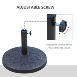 Outsunny 13Kg Garden Parasol Base Round Resin Umbrella Stand Holder Bronze Tone - thumbnail 6