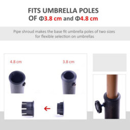 Outsunny 13Kg Garden Parasol Base Round Resin Umbrella Stand Holder Bronze Tone - thumbnail 5
