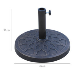 Outsunny 13Kg Garden Parasol Base Round Resin Umbrella Stand Holder Bronze Tone - thumbnail 3